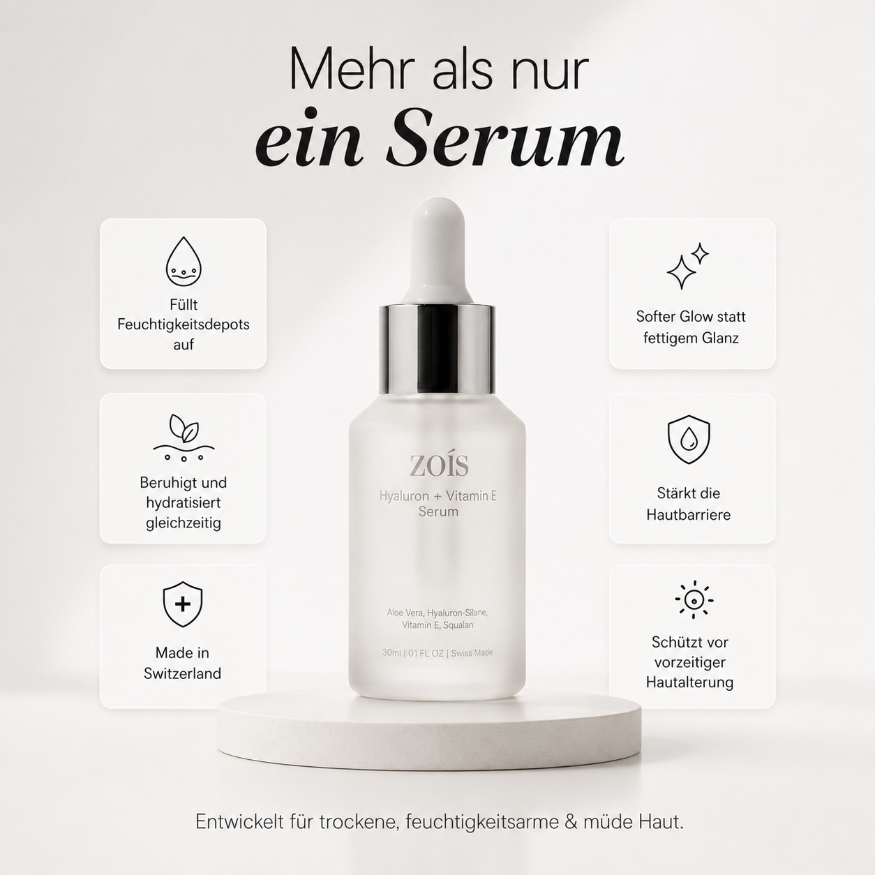 Zois Bloom - Hyaluron + Vitamin E Serum (Women)