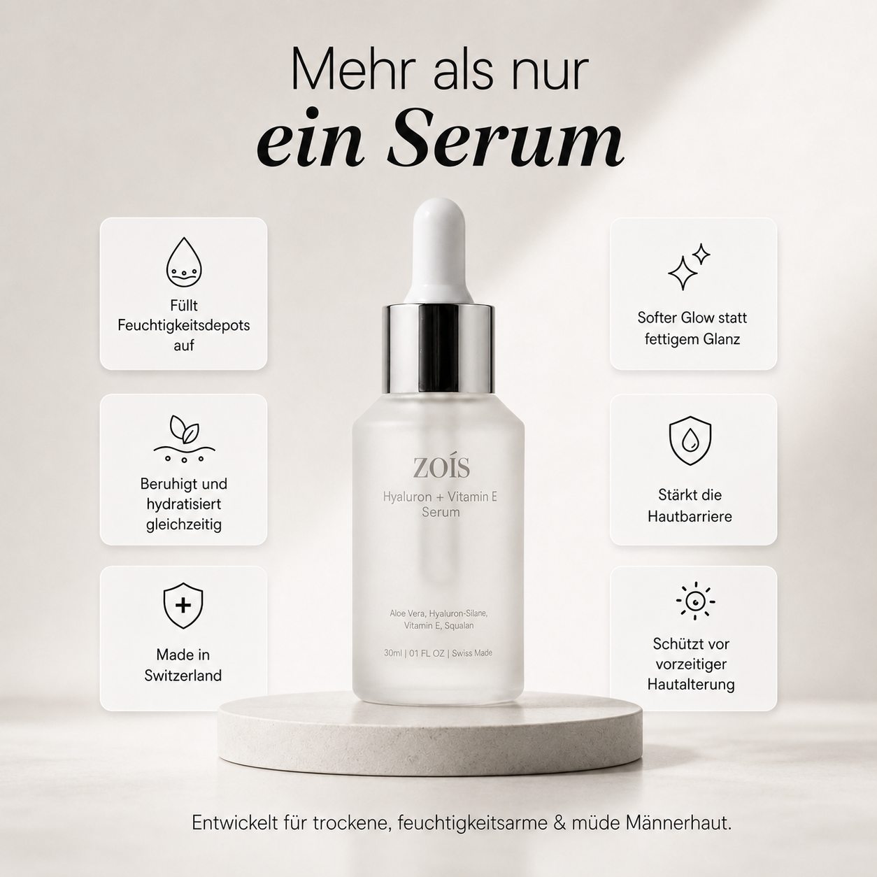 Zois Titan - Hyaluron + Vitamin E Serum (Men)